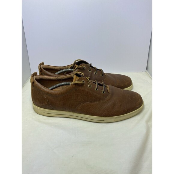 Ecco Brown Leather Casual Lace Up Oxford Sneakers Shoes Men\'s 47  13-13.5